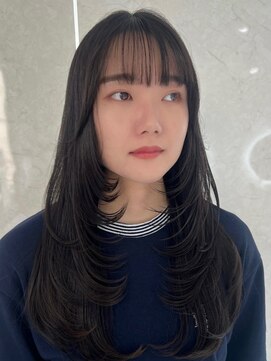 アンダーバーホワイトモデ 河内長野(_WHITE mode) ハイライトカラーミルクティーベージュレイヤーカット