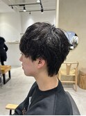 ベリーショートウルフアッシュブラックカルマパーマ《用賀》