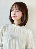 30代前下がりレイヤーボブで絶壁解消小頭効果のひし形シルエット