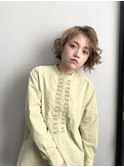 前髪なしボブ×パーマで抜け感抜群ヘア♪