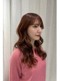 顔周りロングレイヤーヨシンモリシースルーバング