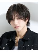 メンズナチュラルシースルーラウンドマッシュウルフ