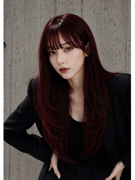 リティアンドビューティースタジオモッズシブヤ(LITTY&beauty studio M.O.D shibuya) チェリーレッド/レイヤーカット/髪質改善