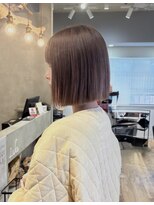 ルーク バイ ヘアーポケット(Luke by hair pocket)&nbsp;切りっぱなしボブ×ピンクベージュ
