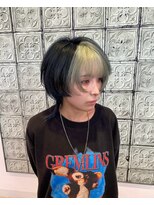 アース 会津若松店(HAIR&MAKE EARTH)&nbsp;ブラック×ミルクティーグリーンのフェイスフレーミング