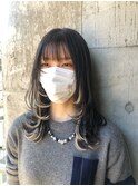 インナーカラー シールエクステ レイヤー ウルフ カット