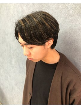 クレオ 福大通り店(CREO) 極細ハイライト×センターパート