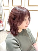 ボブウルフ×ピンクブラウン