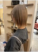 ボブ/ベージュカラー