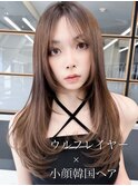 韓国風レイヤー大人可愛いロングシースルーバング20代30代40代
