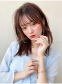 ミディアムウルフ/ひし形シルエット/ひし形ボブ/ワンカールボブ