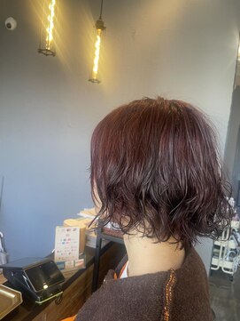 スーリール 九産大前店(Sourire) チェリーレッドボブパーマ