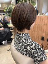 ヘアーザラブズラフズ オーガニカ 北九州(HAIR THE LOVES LAUGHS ORGANICA) ショートボブ×白髪ぼかし