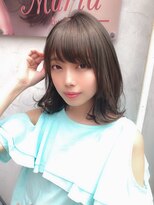 マリアバイアフロート(Maria by AFLOAT)&nbsp;耳かけセミウルフのウェーブパーマ#フォギーベージュ