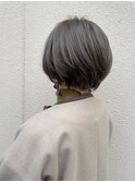 大人可愛いひし形ショートボブ☆透明感のあるアッシュグレー