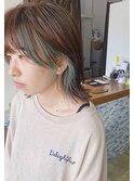 ライムミントグリーンのインナーカラー