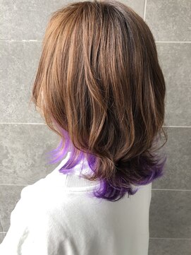 アルモ ヘア フア 東静岡(ALMO hair HUA) インナー　パープル　ブリーチ1回