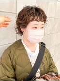 ショートパーマウルフパーマ外ハネカジュアル伸ばしかけ