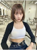 【福岡美容室/小山田】ぷつっとボブ×シースルーバング