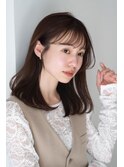 美髪/エアリーロング/ピンクブラウン/ワイドシースルーバング