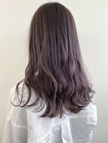 ブルー 盛岡店(BLUE)&nbsp;黒髪/グレーベージュ/レイヤーロング/前髪パーマ