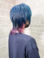 トリエラ 池袋(TRIELA)&nbsp;マリンブルー×ヴァイオレットインナーカラーウルフ