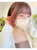 レイヤーショート×ヘムライト×ピンクアッシュ[横浜駅]