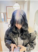ルーツカラー裾カラーアンブレラカラーデザインカラーネイビー