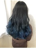 【　ブルーグラデーションカラー　】Alma hair 青木杏奈