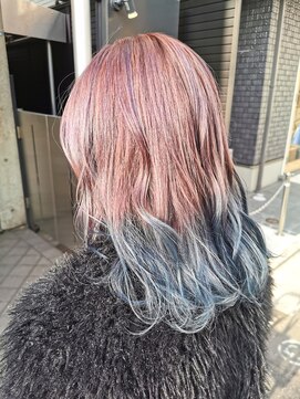 ラクール(la cour) ピンク&ブルー×アンティークカラー