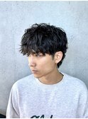 ツイストスパイラルパーマ マッシュウルフ