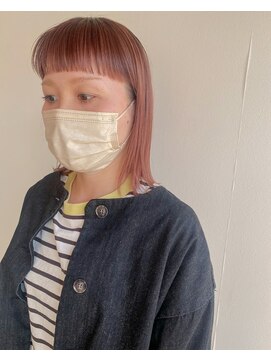 ツイギー 宮西店(TWiGGY) ブリーチ後のピンクベージュカラー