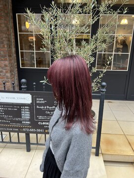 トータルビューティ ジェム バイ ヘアタイム(TOTAL BEAUTY gem by HAIR TIME) 顔まわりレイヤー　ウルフ　ピンクカラー