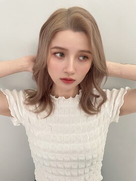 エトラ 渋谷店(etora) ★ホワイトベージュミルクティーピンクレイヤーロング門口直詳