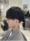 ベリーショートウルフアッシュブラックカルマパーマ《用賀》