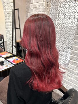 ルクスバイアフィナー(Luxo by Afinar) バレイヤージュ × レッド