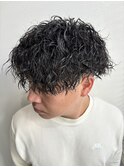 ツイストスパイラルマッシュツーブロックパーマ