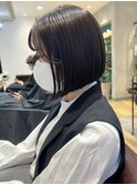 (土橋)前下がりボブ暗髪ボブ アッシュブラック 髪質改善20代30代