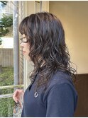 大人の抜け感ゆるウェーブロングスタイル