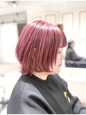 ショートウルフ×ダブルカラーピンクカラー