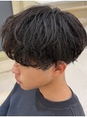シャドウパーマメンズメッシュメンズパーマ波巻きパーマ韓国ヘア