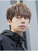 大阪梅田シャドウパーマ波巻きパーマメンズマッシュウルフ緩め◆