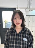 イメチェン/ツヤ髪/くすみブラウン前髪/表参道/原宿