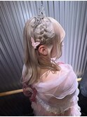 編み込みヘアセット
