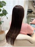 インナーピンクで春気分ピンクベージュロング
