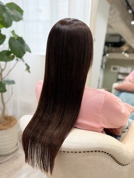 ウミネコ美容室 センター北hanare店(Umineko美容室) インナーピンクで春気分ピンクベージュロング