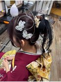 ヘアセット/着物/水引きアレンジ/アップスタイル
