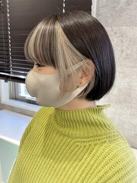ルーブ トウキョウ(Loob. TOKYO) ハイトーンボブミルクティーベージュピンクベージュダブルカラー