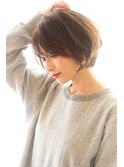 大人可愛いショートボブ　黒髪アッシュ　２０代３０代４０代