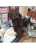 ★hair&makeR★編み込みリボンハーフアップ